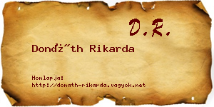 Donáth Rikarda névjegykártya